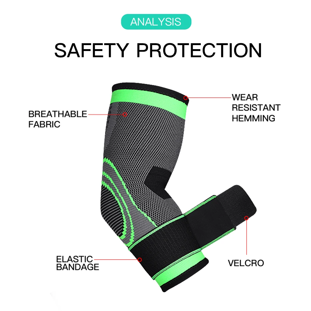 Arm Support Compression Sleeve Elbow Brace Support Protector for Weightlifting Arthritis Volleyball Tennis Arm Brace Bandage