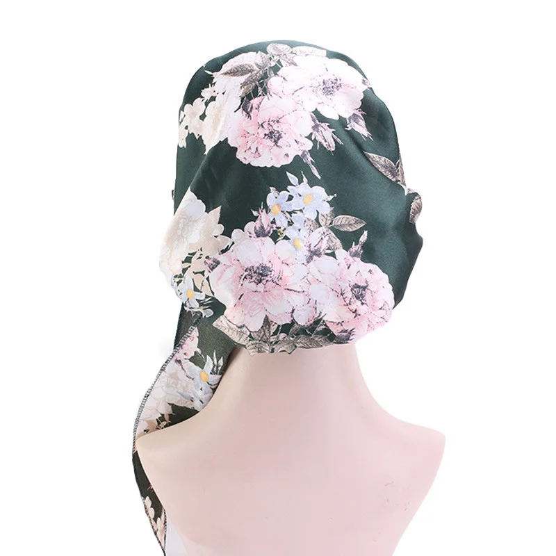 Gorro con estampado de flores para mujer, hijab musulmán para la cabeza, listo para usar turbante, 2020