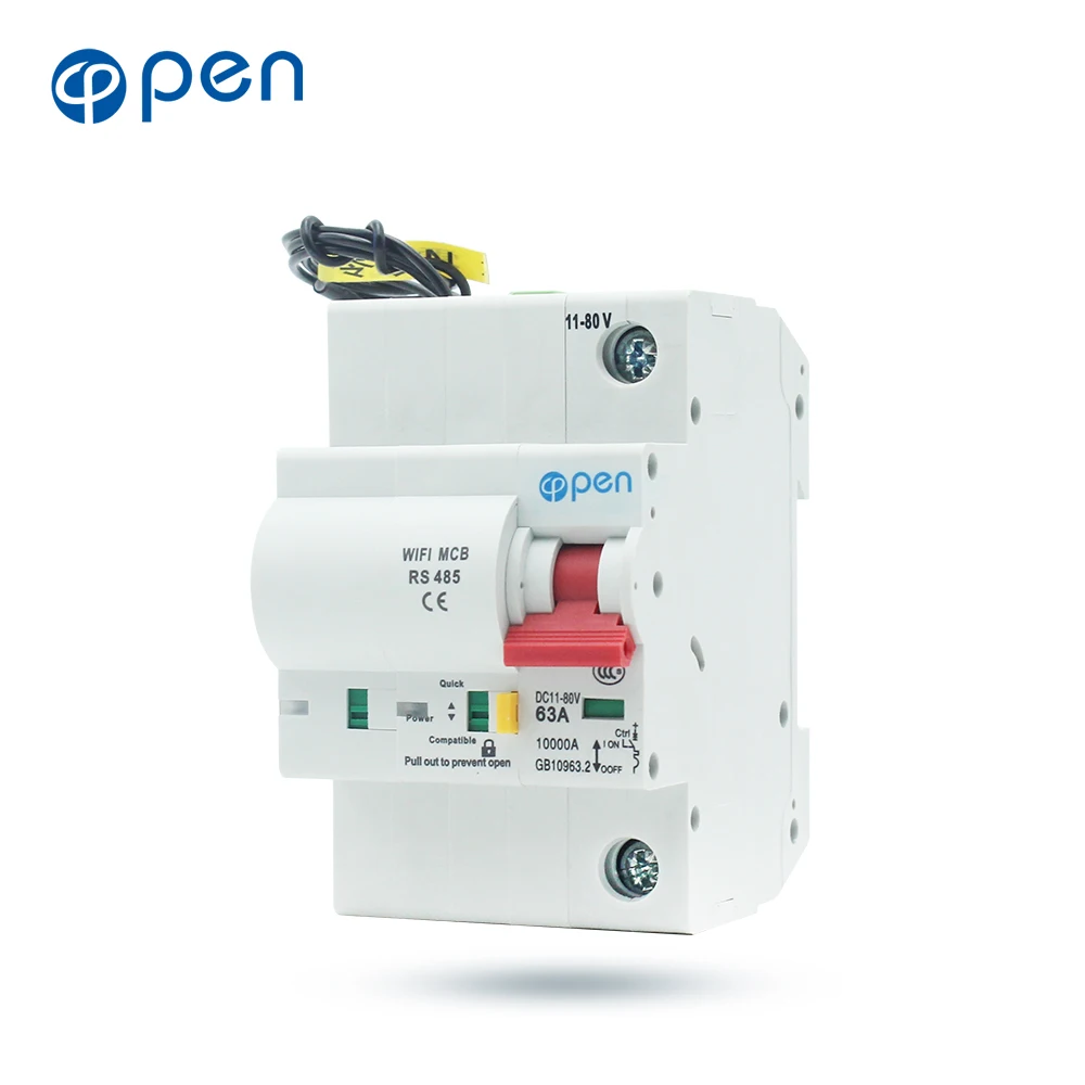 1P DC WIFI Circuit Breaker with RS485 Communication Interface overload/ short circuit protection