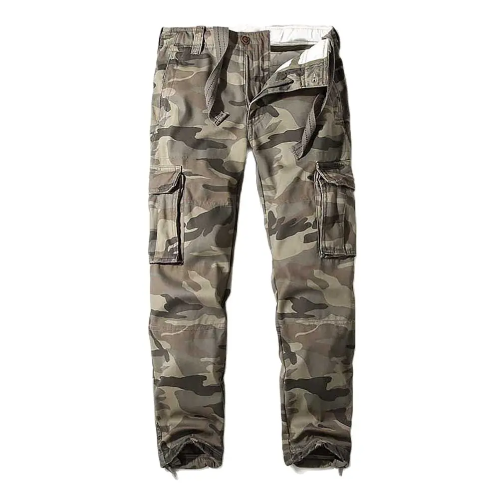 Calças de carga quente militar dos homens casuais camoouflage solto folgado densidade calças exército tático pesado corredores streetwear roupas