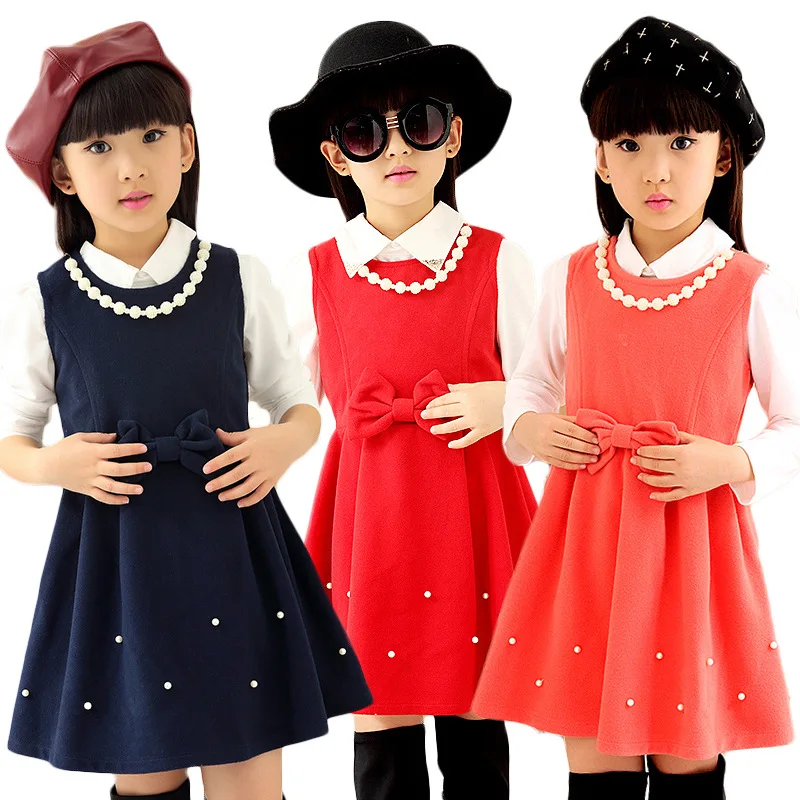 

Girls Autumn Winter Dress Cute and Sweet Children Spring Princess Dress suit for5 to 14 year old Girls