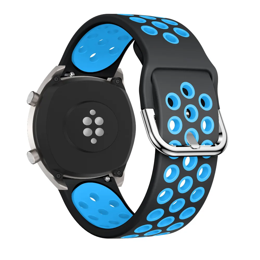 Pulseira de relógio de 22mm, pulseira de substituição com fivela esportiva de silicone para huawei watch gt 1 2 2e gt/gt2 de 46mm