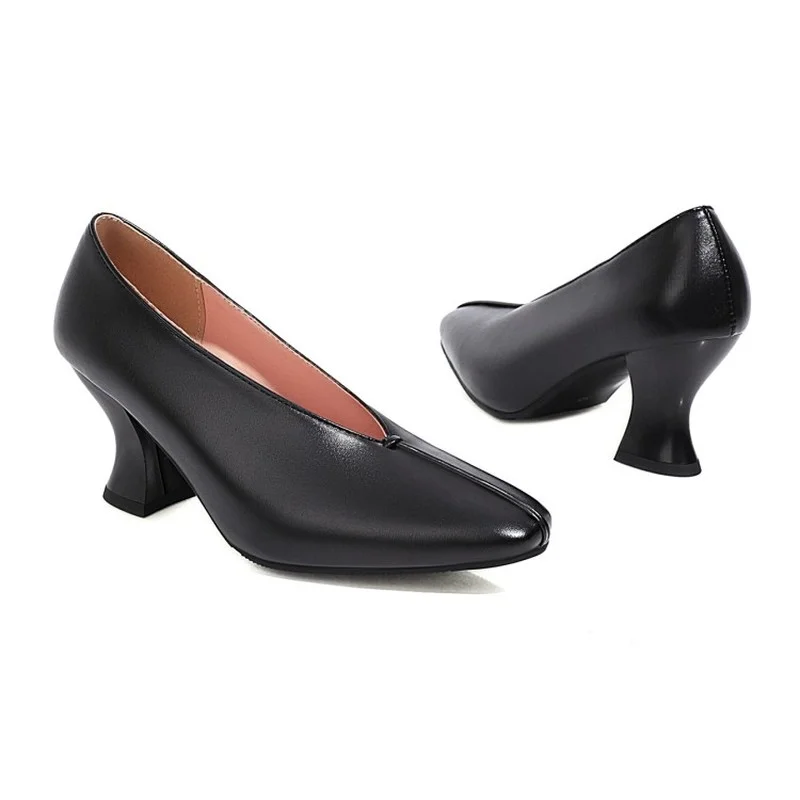 FXYCMMCQ Spring 2021 New Vintage Foot Sets Fashion and Comfortable High Heel Single Shoes for Women-D6038