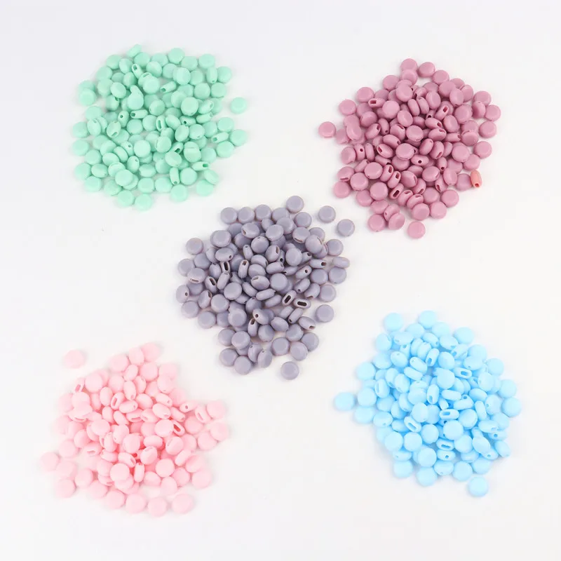 100pcs Plastic 10mm Flat Adjustment Buckle Beads Silica Gel Bottons for Mask Elastic Cord Stopper Rope Lock DIY Strap Cord End