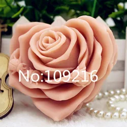 New Product!!1pcs 3D Rose (zx333) Food Grade Silicone Handmade Soap Mold Crafts DIY Mould