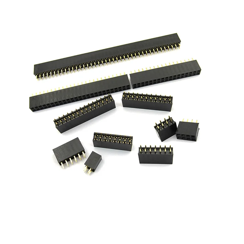 2.54Mm Dubbele Rij Vrouwelijke 2 ~ 40P Pcb Socket Board Pin Header Connector Strip Pinheader 2/3/4/6/10/12/14/16/20/40Pin Voor Arduino