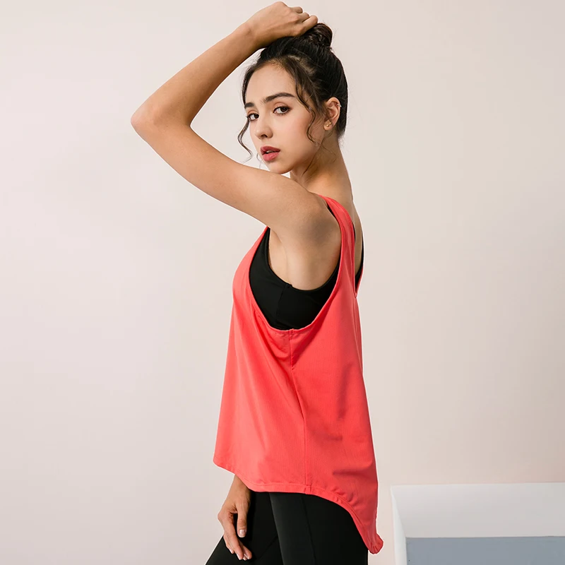 2022 New Yoga Tops Women Gym Vest Fitness Sport Top Sleeveless Running Yoga shirt Quick Dry Sport Top Loose Sport Shirts