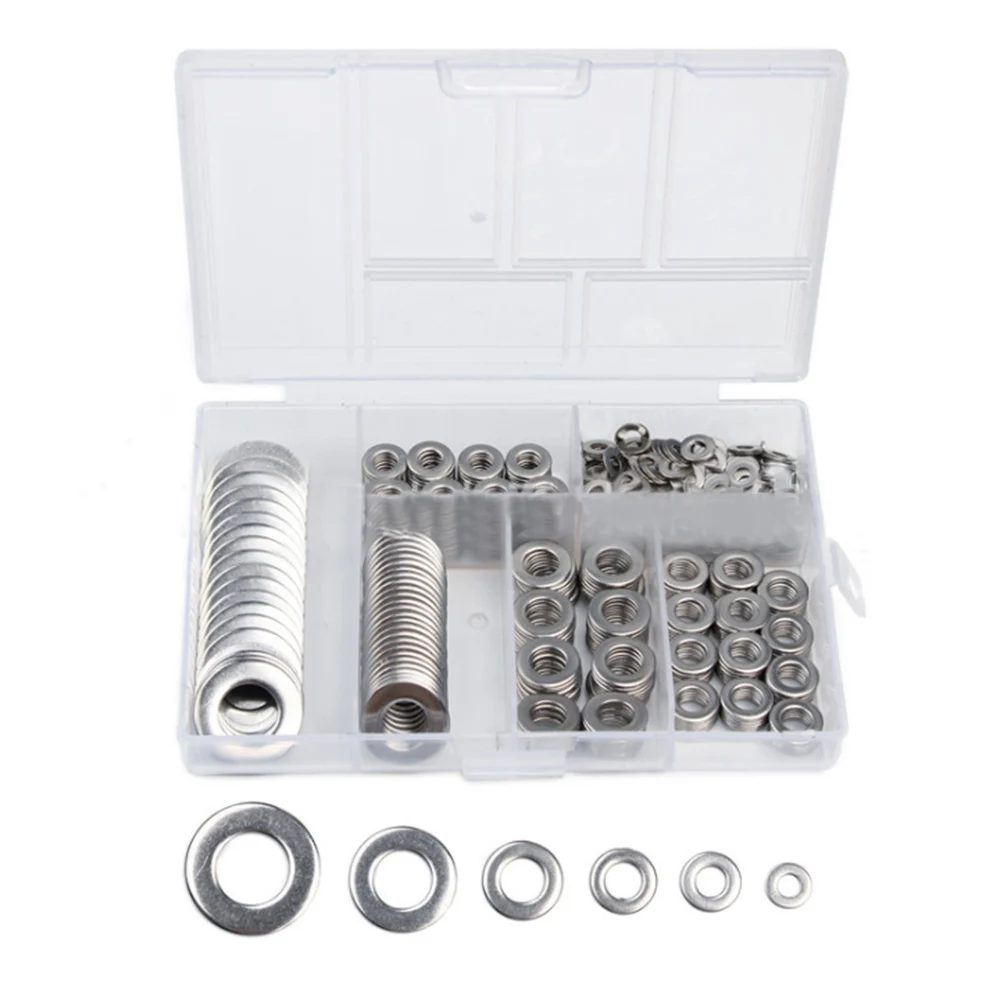 

660 Pcs/Set M3 M4 M5 M6 M8 M10 Washer Spacers Stainless Steel Flat Washer Plain Gasket Spacers Kit Screw Bolt Fastener Metalwork