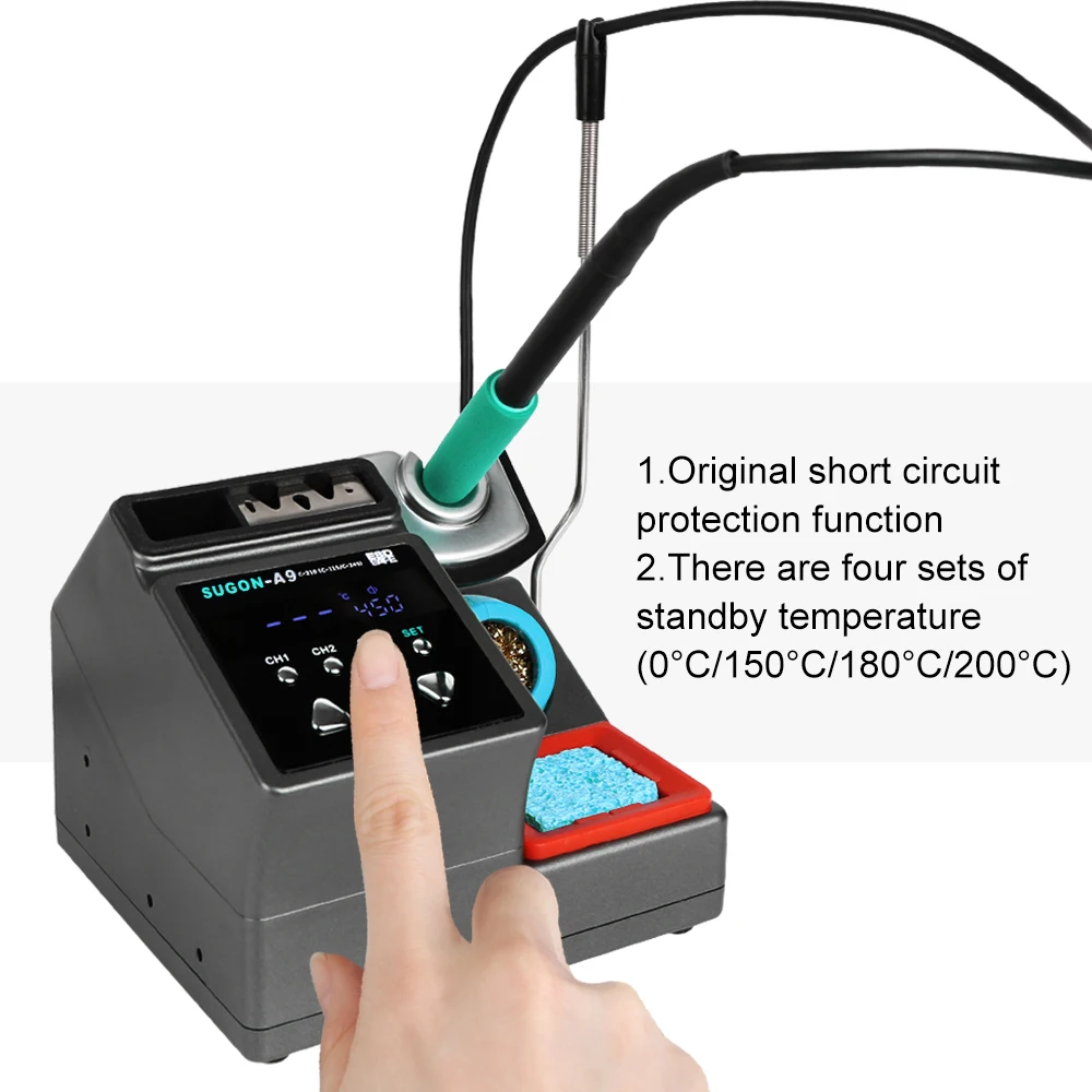 SUGON-A9 Soldering Station Compatible Original Soldering Iron Tip 210/245/115 Handle Lead-free Electronic Welding Rework Station