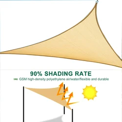 Waterproof Triangle Sun Shelter, Outdoor Canopy, Garden Patio Pool Shades, Sail Awning, Camping Awning, 300D