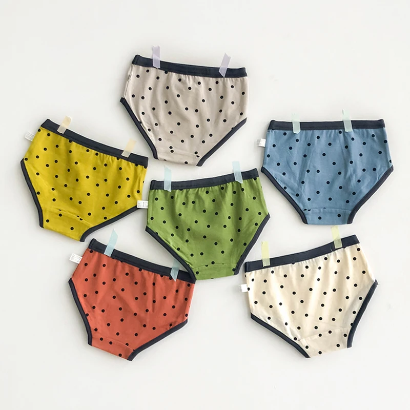 Young Children Cotton Reusable Panties Boxers For Boys Girls Shorts Baby Kawaii Cute Underwear Kids Briefs Dot Print Underpants