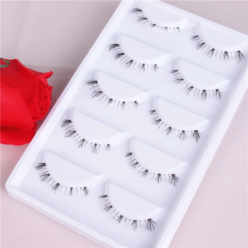 5 Pair Pure Handmade Lashes Natural Lower Eyelashes False Eyelashes Pack Lot Bottom Eyelashes Makeup Tools B06