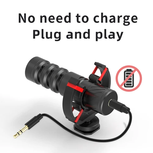 Imagen 2 del producto MAMEN-Micrófono de escopeta profesional, Vlog, Podcast, pastilla cardioide para cámara Canon, Nikon, grabación de entrevistas en teléfono