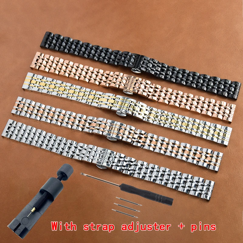 Watchband Butterfly Clasp Stainless Steel Watch Strap Women10MM 12MM 14MM 16MM 18MM 20MM 22MM Watch band Watch Bracelet for Men