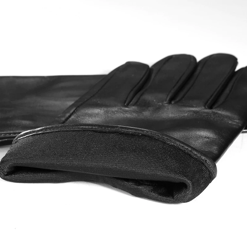 Genuien Men's Classic Black Leather Gloves Thin Driving Sheepskin Fashion Spring Autumn Male TU3863-60
