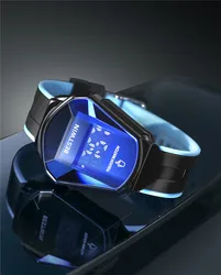 BESTWIN Watches for Men Luxury Brand Steel Wristwatch Waterproof Military Sport Digital Male Clock Silicone Relogio Masculino