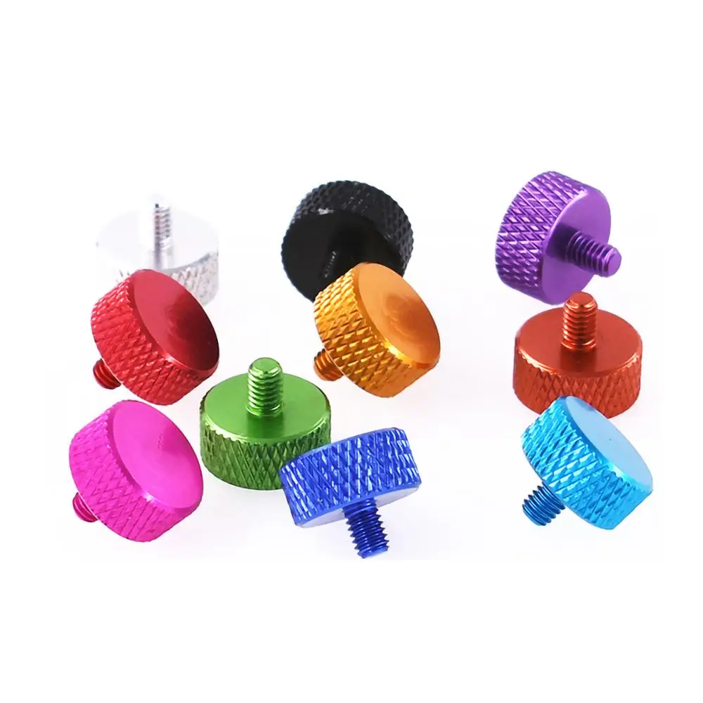 M3.5 M4 Knurled Thumbสกรูอลูมิเนียมแบนหัวสกรู,ความยาว 4.5 มม.-25 มม.,สีสันสกรูสำหรับกรณีคอมพิวเตอร์