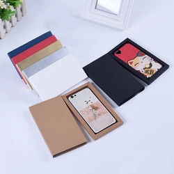25Pcs/lot Brown/Black/ Kraft Paper Phone Case Packaging Box Handmade Crafts Display Box for Phone Case Packaging