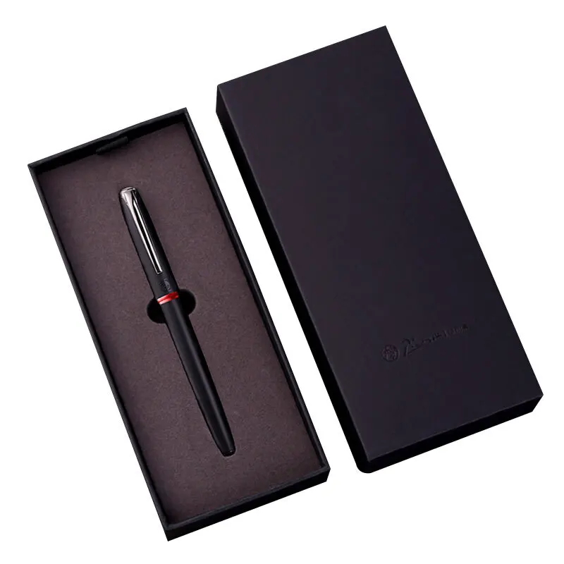 Picasso Pimio Schwarz Metall Brunnen Stift Titan Schwarz EF/M/Gebogen Nib 0.38/0.6/1,0mm matte Barrel Geschenk Box Option Business Pen-Set