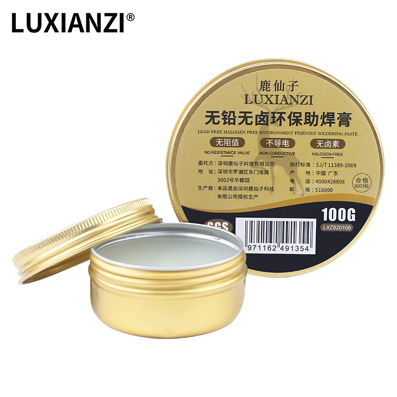 

LUXIANZI 50/100g Solder Flux Paste Lead-free Halogen-free Qcid-free Rosin Soldering Flux Gel SMT Solder Repair Tool No-clean