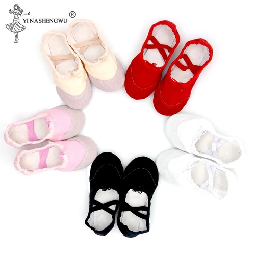 Imagen 2 del producto Niñas niños Pointe Zapatos zapatillas de baile de alta calidad bailarina práctica zapato de Ballet 5 color bailarín de Ballet calzado profesional