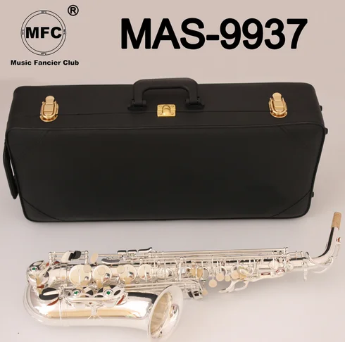 Music Fancier Club Alto Saxophone MAS-9937 Silvering With Case Sax Alto Mouthpiece Ligature Reeds Neck Musical Instrument