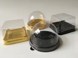 100sets Clear Plastic Wedding Cupcake Boxes for Bridal Shower Christmas Party Gift Boxes Cake Dome Packaging Favors Boxes