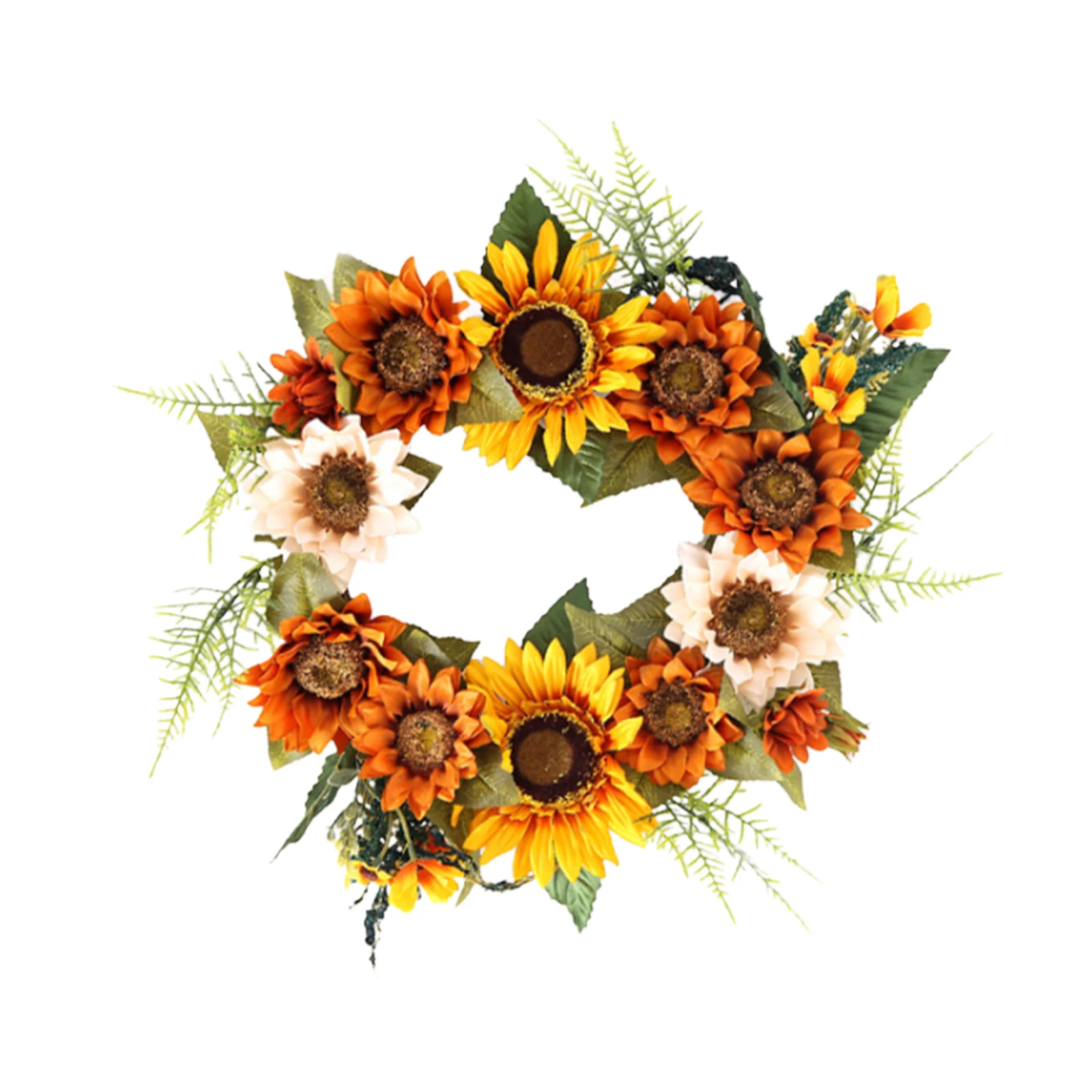 

Simulation Sunflower Home Decoration Wreath Garland Front Door Hanging Pedant For Xmas Thanksgiving Wedding Artificial Flowers