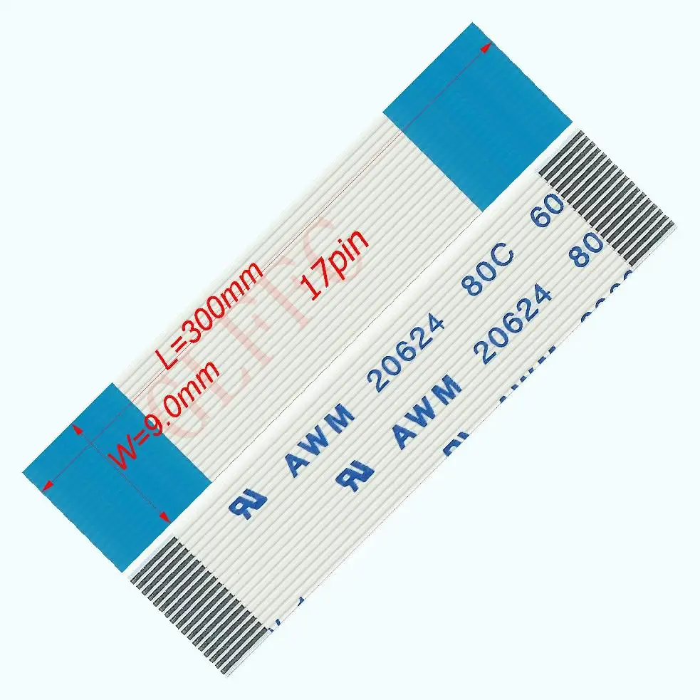 17p 18p 20p 21p 22p 24p 26p 28p 29p 0.5pitch 30mm~2000mm A-type Flexible Flat Cable FFC awm 20624 ROHS for TTL LCD DVD Computer