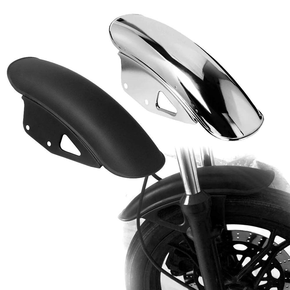 

Black/Chrome Motorcycle Front Fender Mud Flap Guard Fairing Mudguard Wheel Splash Cover for Suzuki GN125 GN250