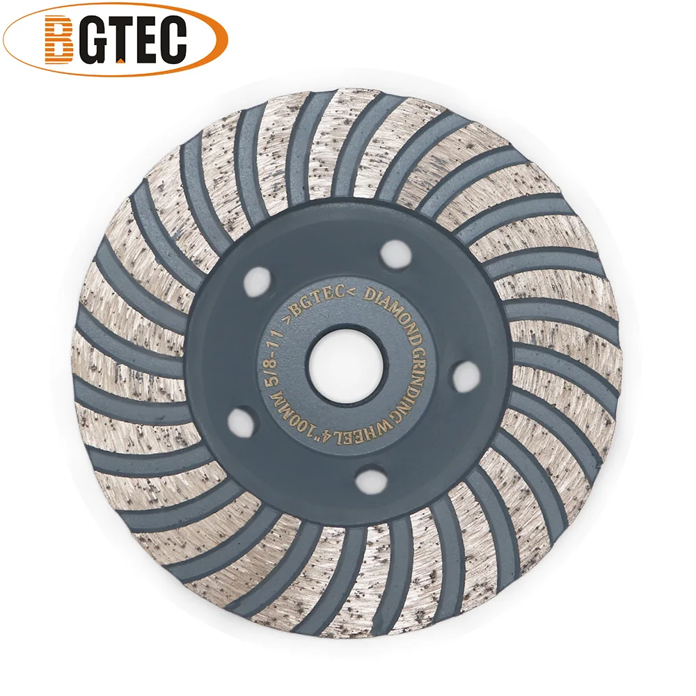 BGTEC 1pc 4\'\' 4.5\'\' 5\'\' 7\'\' diamond grinding wheels 5/8-11 Thread grinding disc for marble, concrete, construction material