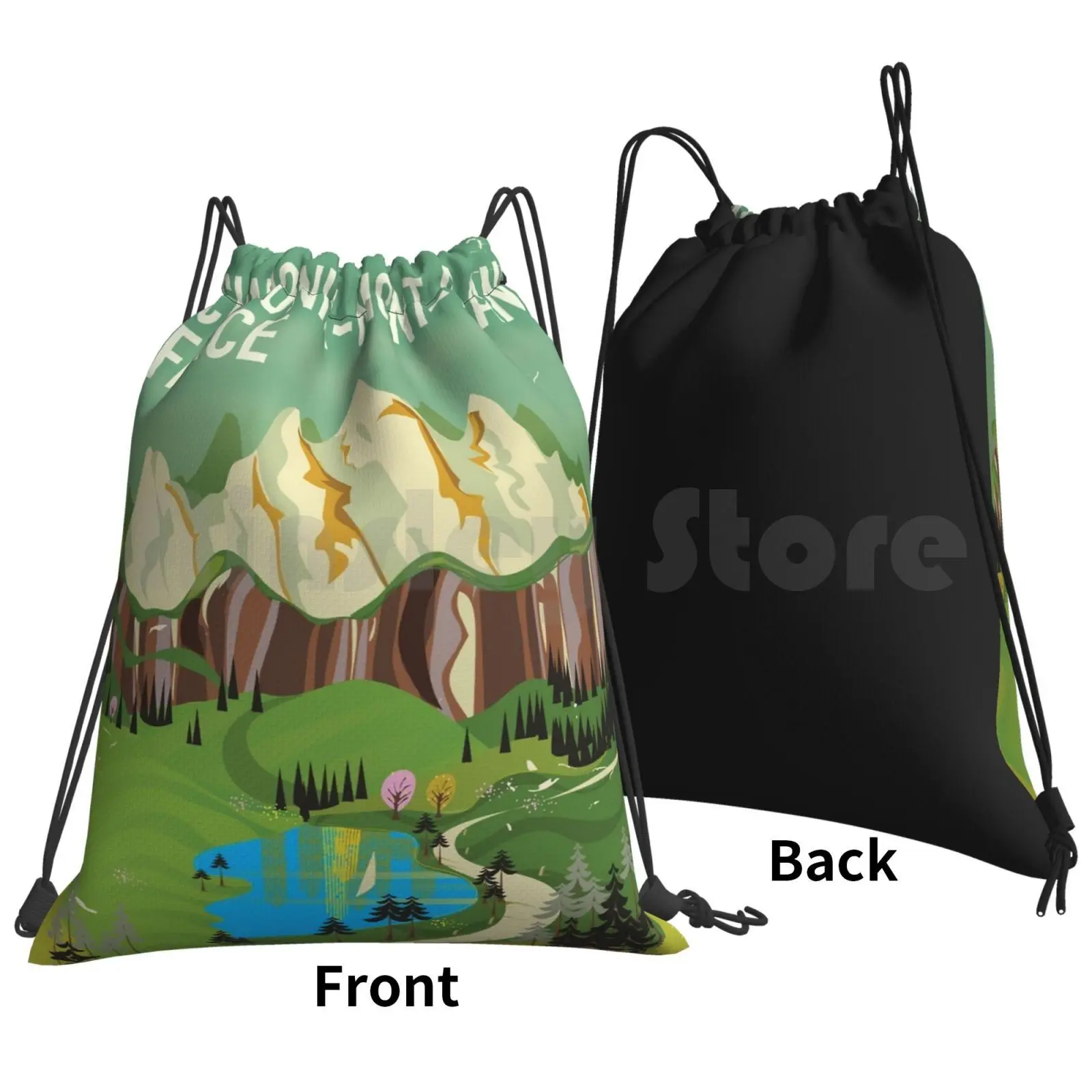 Chamonix-Mont-Blanc , France Travel Poster. Backpack Drawstring Bag Riding Climbing Gym Bag Chamonix France Travel Moutnains