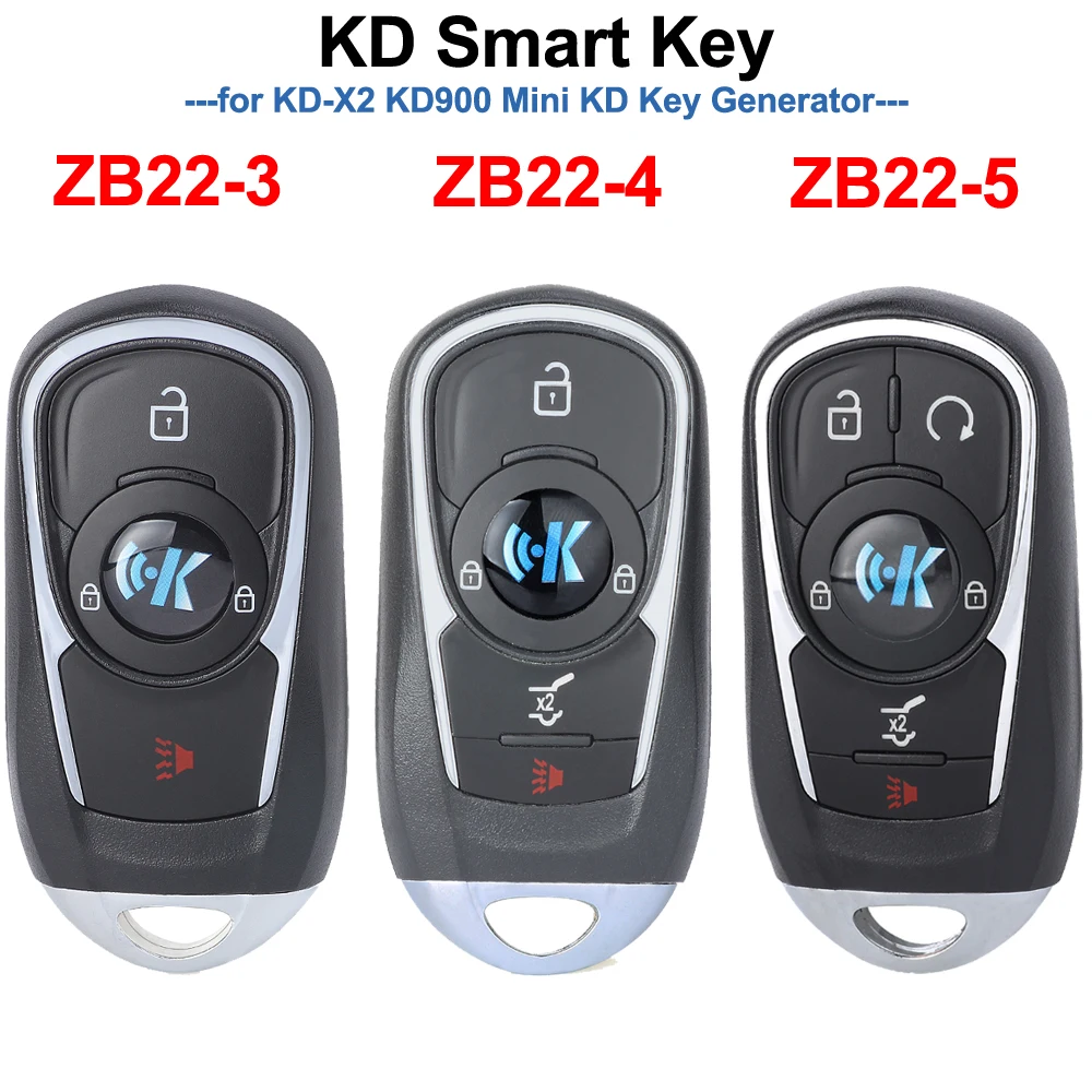 

KEYDIY ZB22-3 ZB22-4 ZB22-5 KD Smart Remote Key Universal KD Auto Car Key for KD-X2 Key Generator, Fits More than 2000 Models