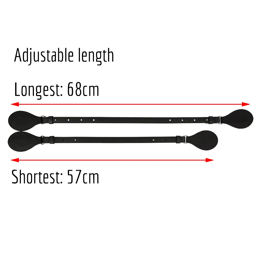 2022 New Bidirectional Adjustable Length Flat Leather Belt Handles with Drops for Obag Basket City Chic Women Handbag O Bag