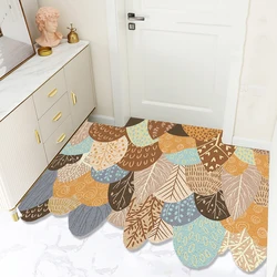 Forest Welcome Mat Entrance Carpet Indoor Outdoor Doormat Low Profile Door Rug Washable Non Slip Rubber Back Low Profile Mat