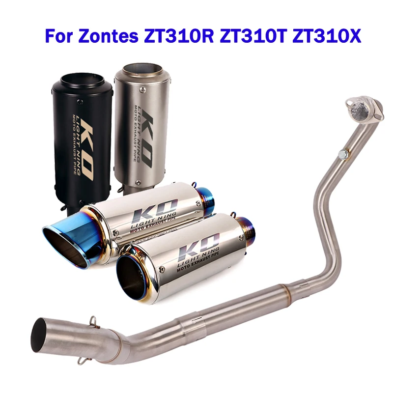 

Motorcycle Exhaust System Muffler Header Link Pipe Front Connect Tube Escape Slip On For Zontes ZT310R ZT310T ZT310X 2018-2020