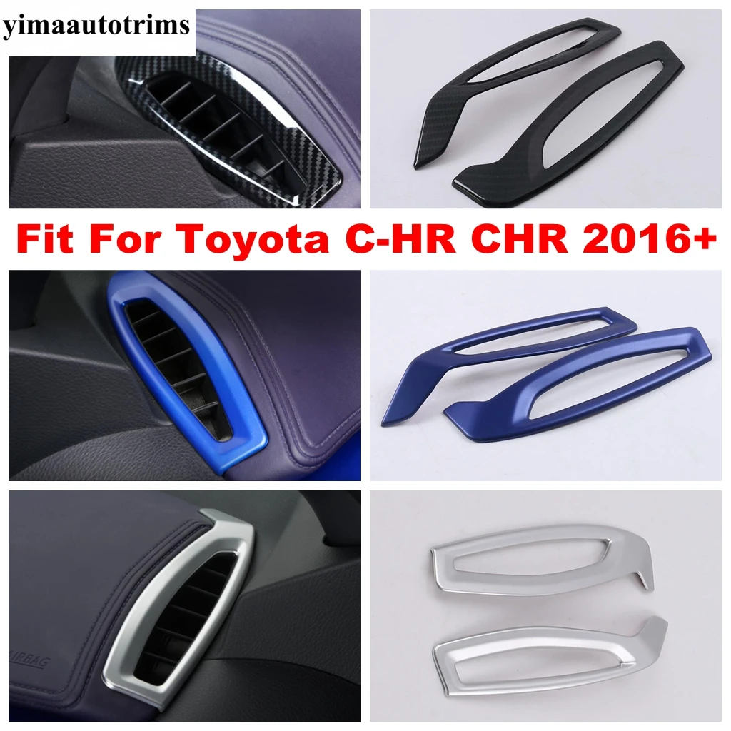 

Передняя панель вентиляционного отверстия кондиционера для Toyota C-HR CHR 2016-2022, углеродное волокно/синие аксессуары для интерьера