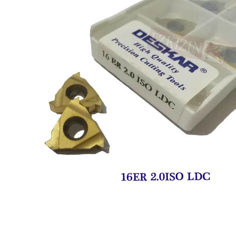 10 pces 16er 16ir 0.5/0.75/1/1.25/1.5/1.75/2/2.5/3/3.5. 5 iso lda ldc carboneto insere original deskar torno cnc ferramenta de torneamento externo