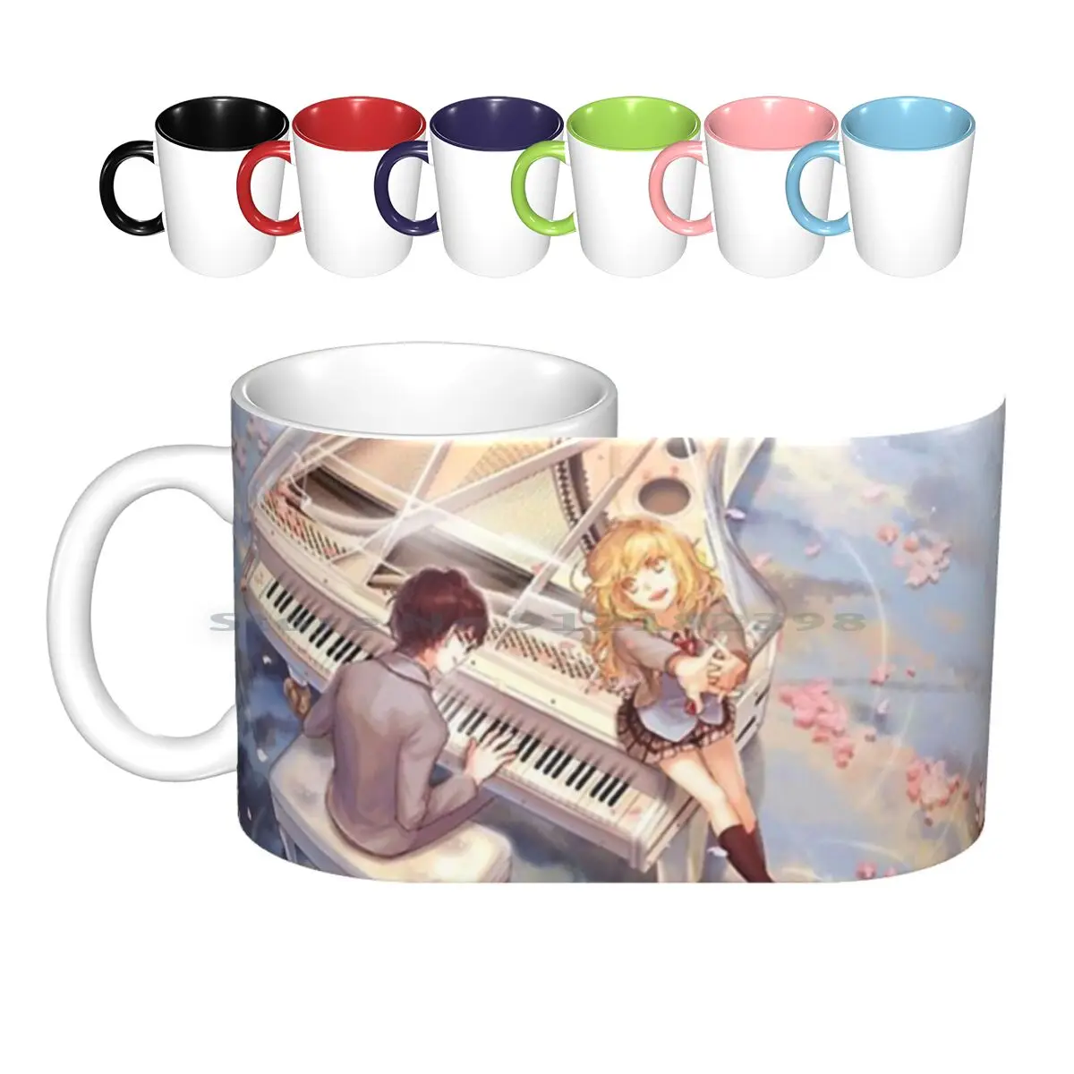 Your Lie In April Ceramic Mugs Coffee Cups Milk Tea Mug Your Lie In April Anime Manga Music Japan Shigatsu Wa Kimi No Uso