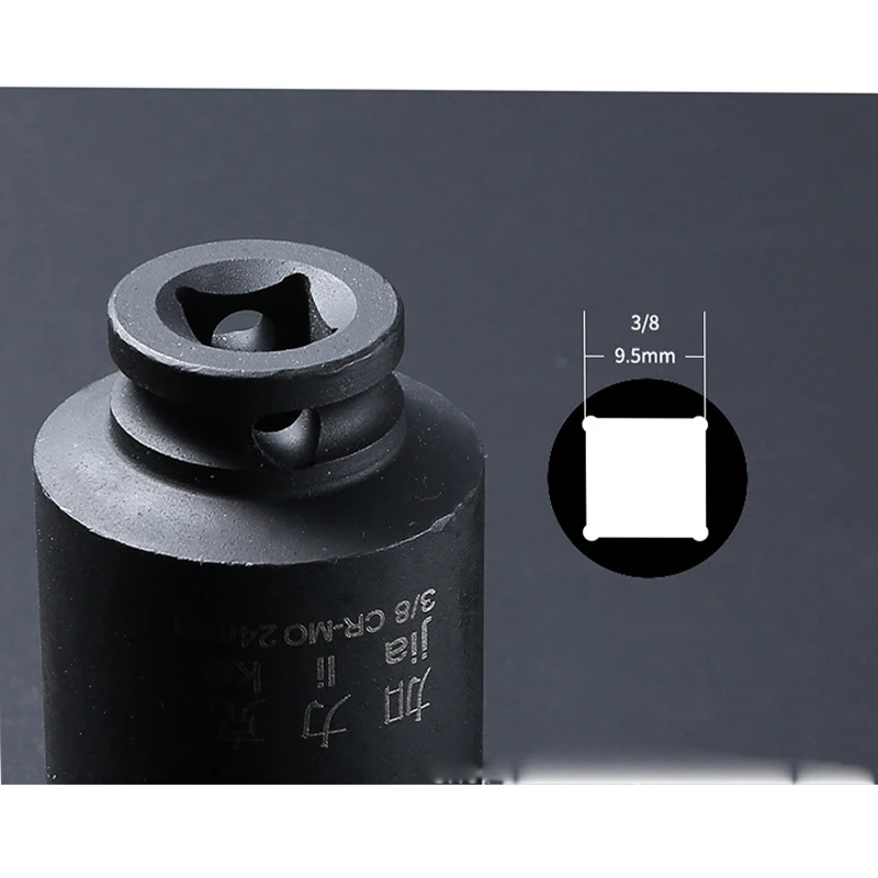 3/8 "Ngắn Tác Động Ổ Cắm Adopter Không Khí Ổ Cắm 6 Điểm 6-24MM Không Khí Nén Ổ Cắm Cờ Lê Đầu điện Tác Động Không Khí Nén