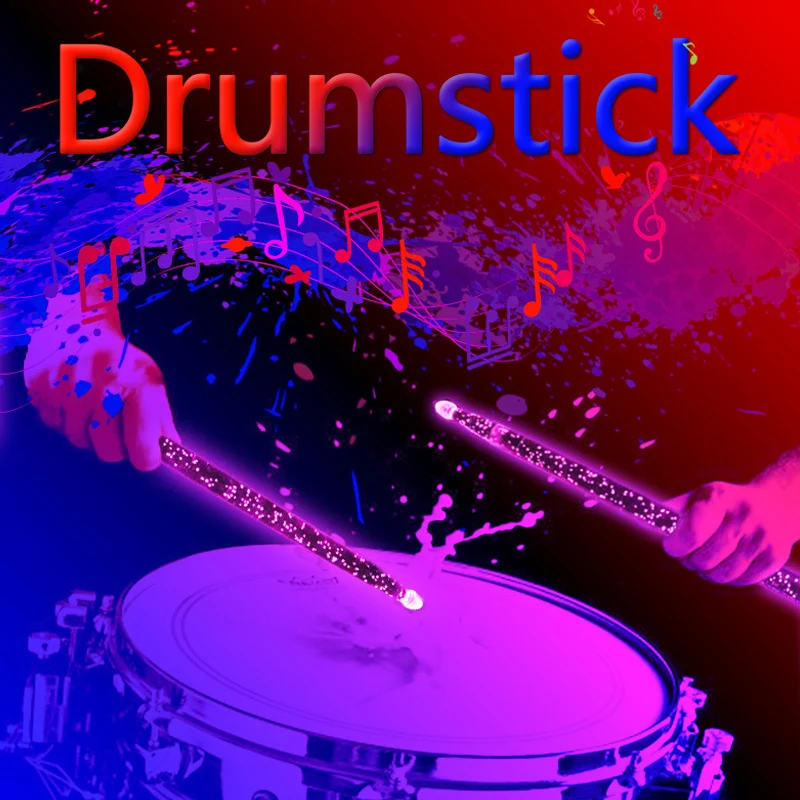 Drumsticks 5A Acrylic Flash Drum Stick Noctilucent Glow in The Dark Stage Performance Luminous Jazz Drumsticks