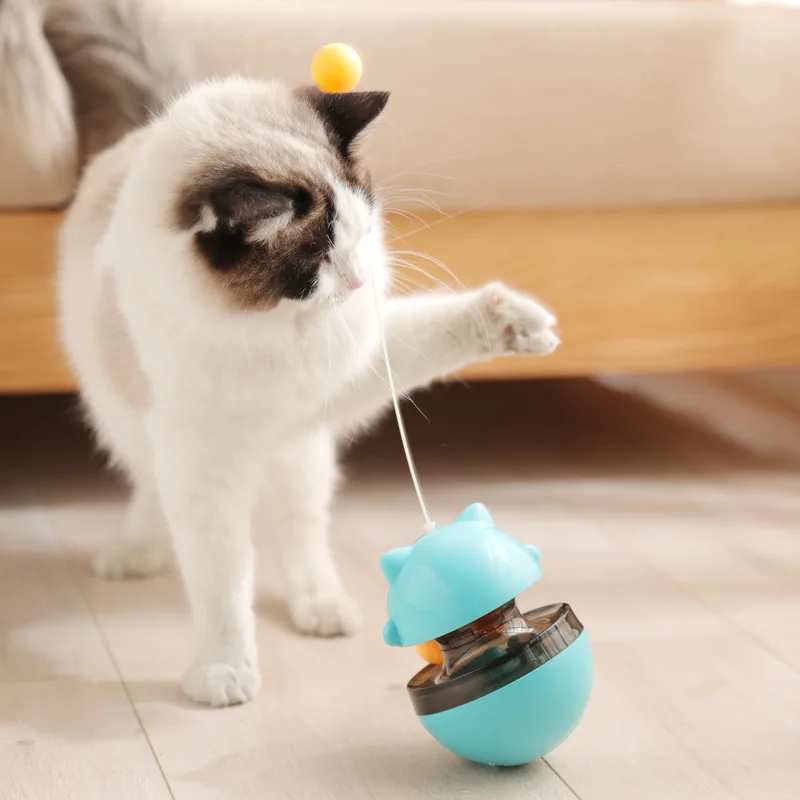 SHUANGMAO Funny 3 In1 Game Pet Cat Interesting Toy Tumbler Cats Tracks Spinning Ball Toys Puzzle Play Kittens Food tunel Product