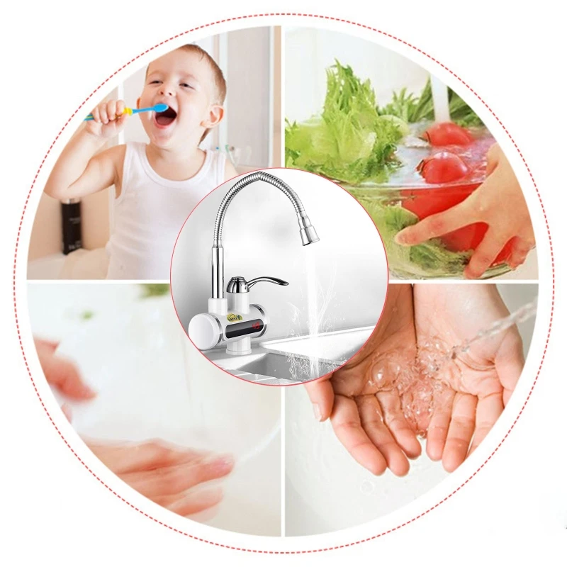 سخان مياه كهربي فوري صنبور تسخين سريع مع عرض درجة الحرارة 19QE