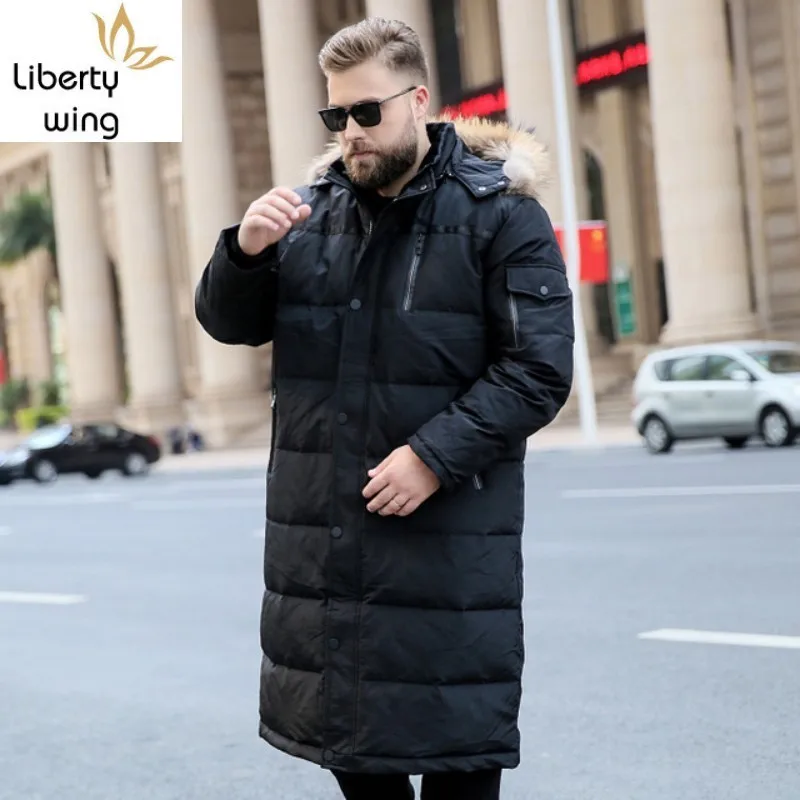 

Plus Size 7XL 8XL 9XL 10XL Duck Down Coat Winter Hooded Fur Collar Puffer Jacket Men Hat Streetwear doudoune homme