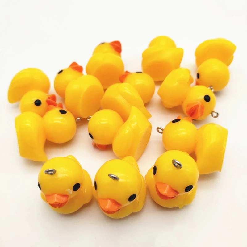 10pcs Cute Duck Resin Figurine Ornaments for Home Decoration Yellow Ducklings Charms for Miniature Garden Easter Decor Pendant