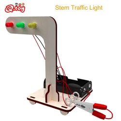 Traffic Light Safety Cognition Souptoys Wooden Stem Toy Red Green Yellow Light Model Building Block Kits Steam Toy Set Science