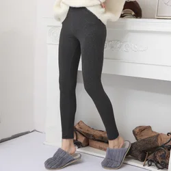 2024 outono inverno malha leggings tamanho grande feminino fino alto elastano treino legging mulher estiramento preto cinza marrom calças xxxl