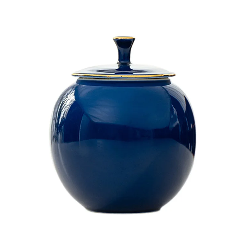 Carrito de té de cerámica de estilo chino, latas creativas de manzana, latas selladas de azafrán, depósito de almacenamiento de Wolfberry, pequeño tanque de almacenamiento de aperitivos y dulces