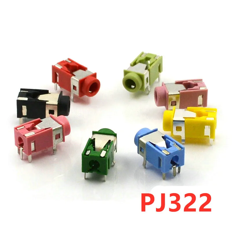 10PCS PJ322 3.5mm Headphone Jack PJ-322 Audio Female In-line 5P 5 Pin Socket Connector