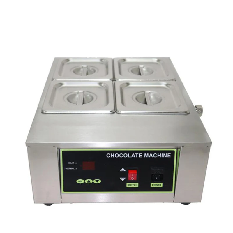 220V Electric Four-grid Chocolate Melting Pot Intelligent Temperature Control Chocolate Heating Holding Furnace